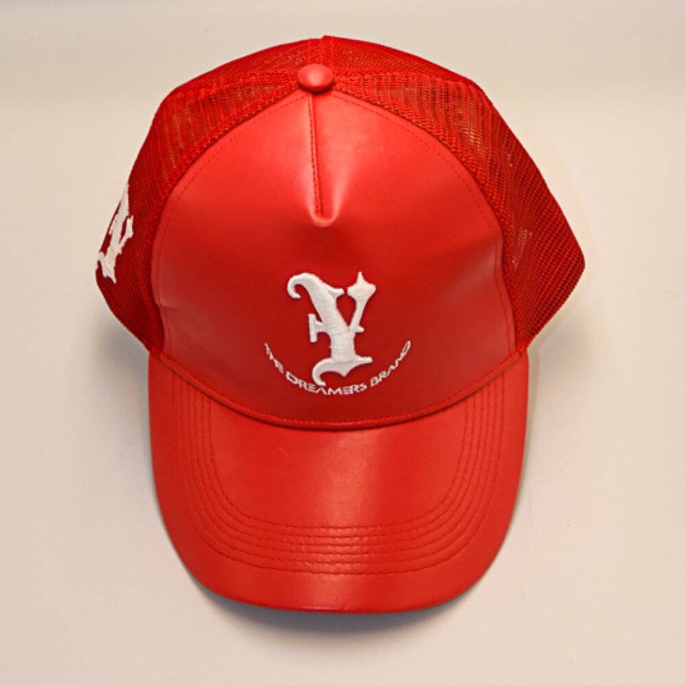 Yeem Global Red Leather Truckers Hat